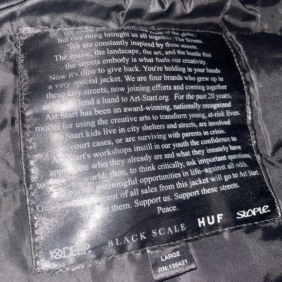 Black Scale x Staple x 10 Deep x HUF Varsity Jacket VERY RARE STREETWEAR HISTORY - Picture 5 of 11